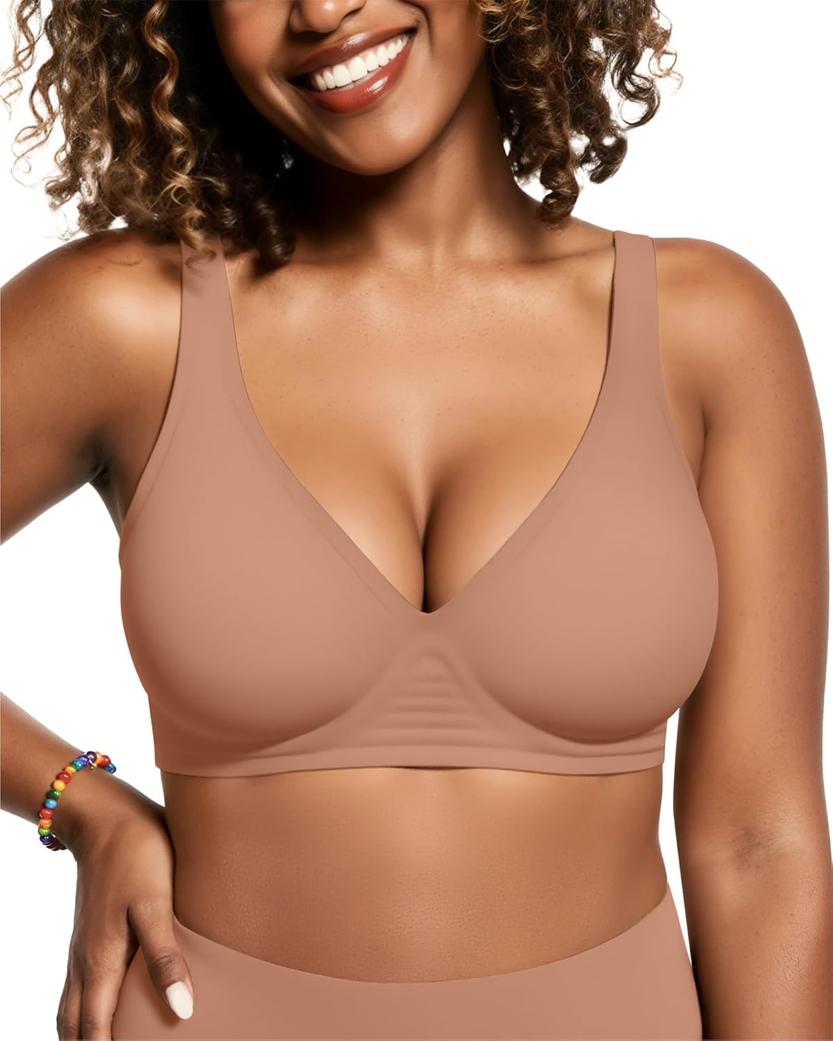 OEAK Women’s Deep V Wireless Bra