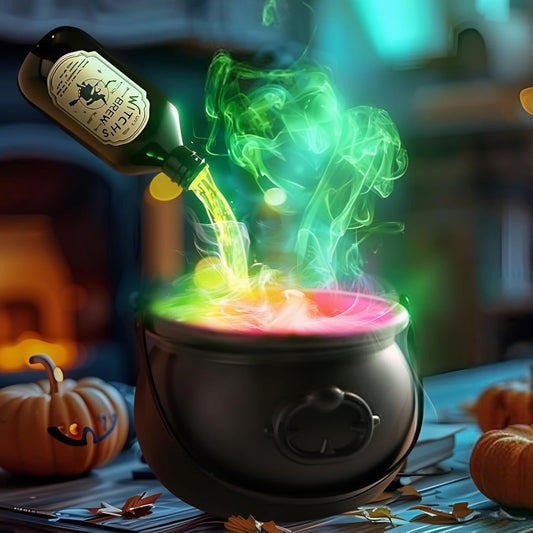 Halloween Cauldron with Smoke Black Cauldron Pot