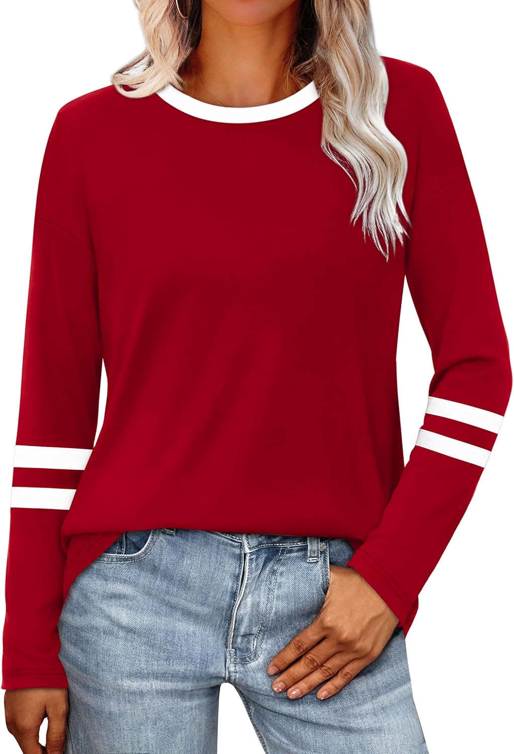 Sampeel Women’s Color Block Long Sleeve Top