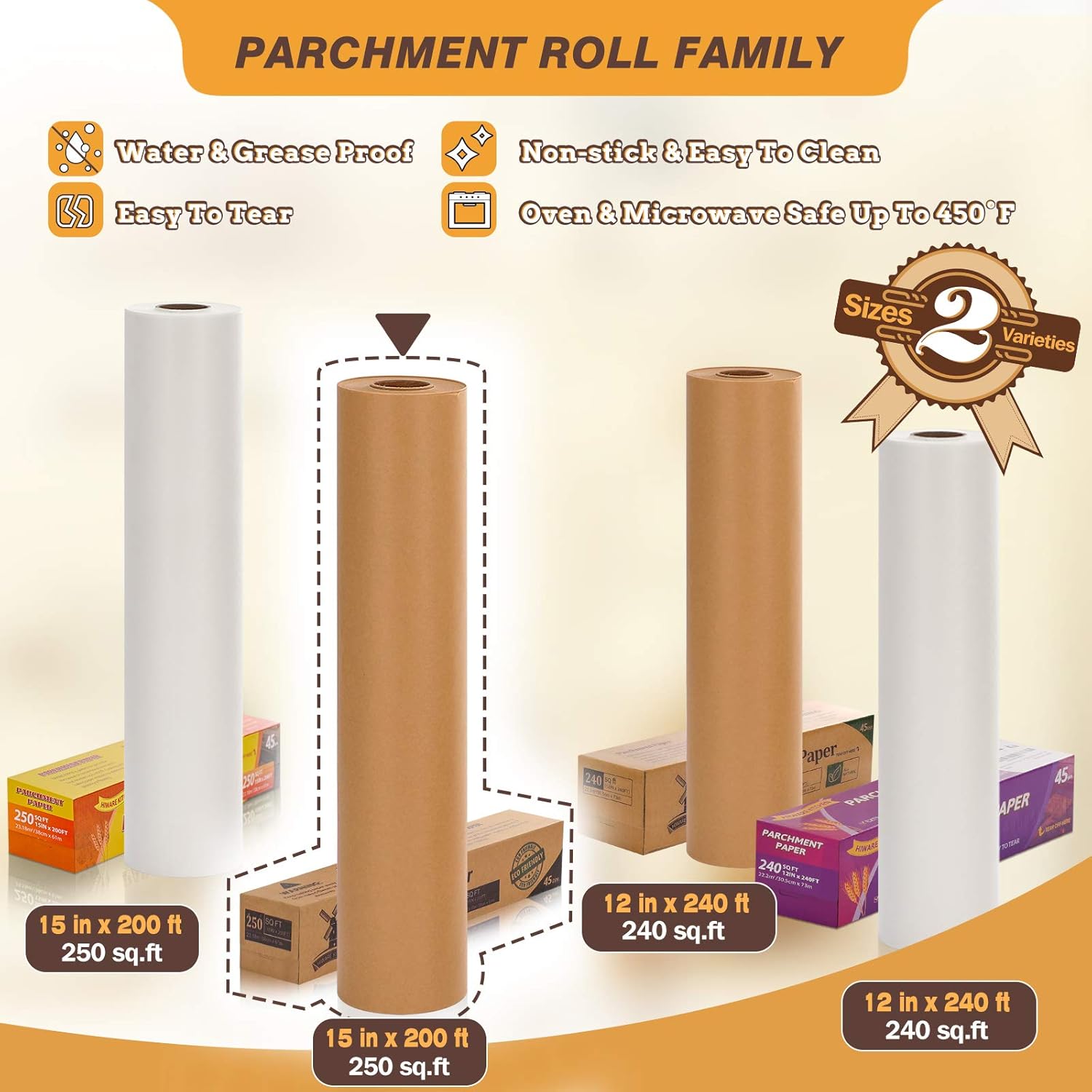 Unbleached Parchment Baking Paper Roll