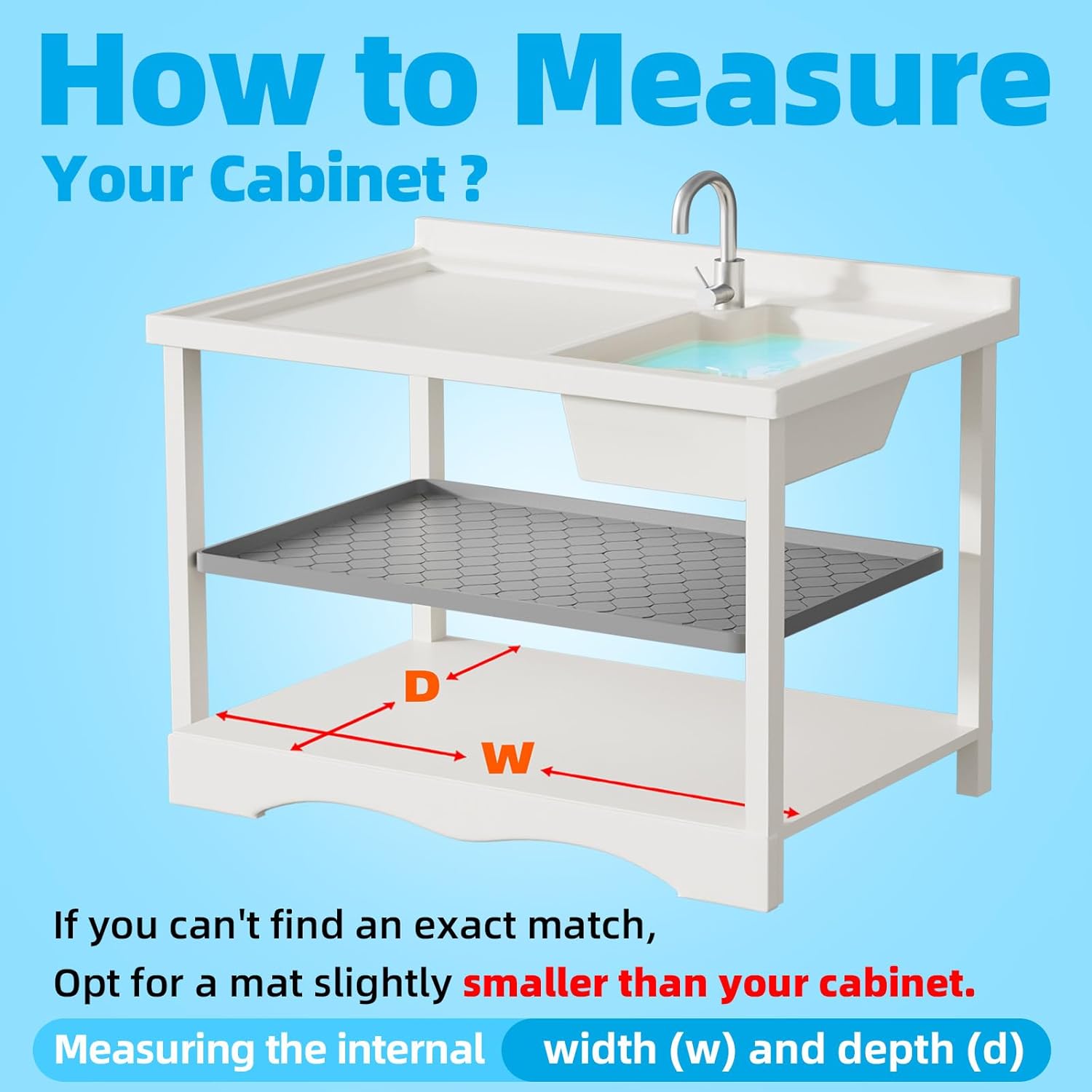 Silicone Under Sink Mat Kitchen & Cabinet Protector
