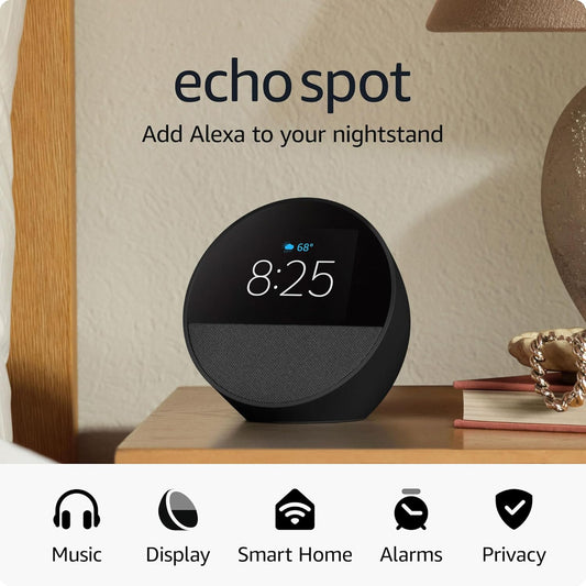 Amazon Echo Spot Smart Alarm Clock with Alexa
