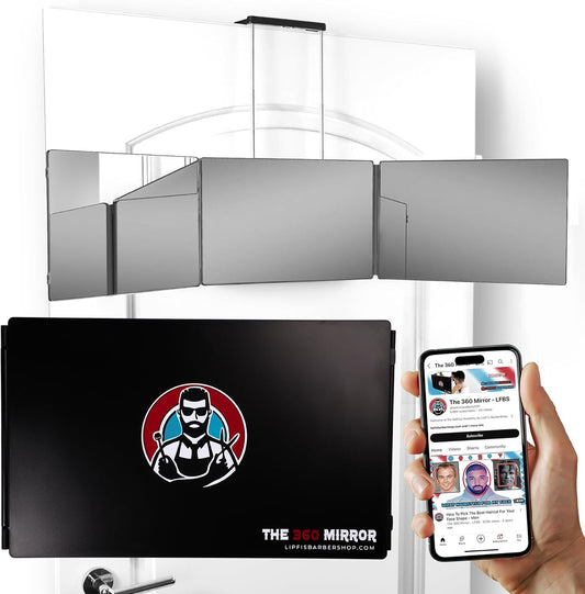 The 360 Mirror - 3 Way Mirror for Self Hair Cutting