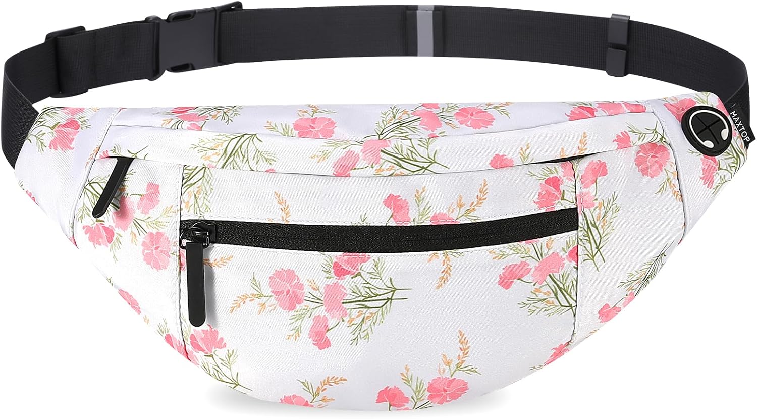 MAXTOP Large Crossbody Fanny Pack with 4-Zipper Pockets