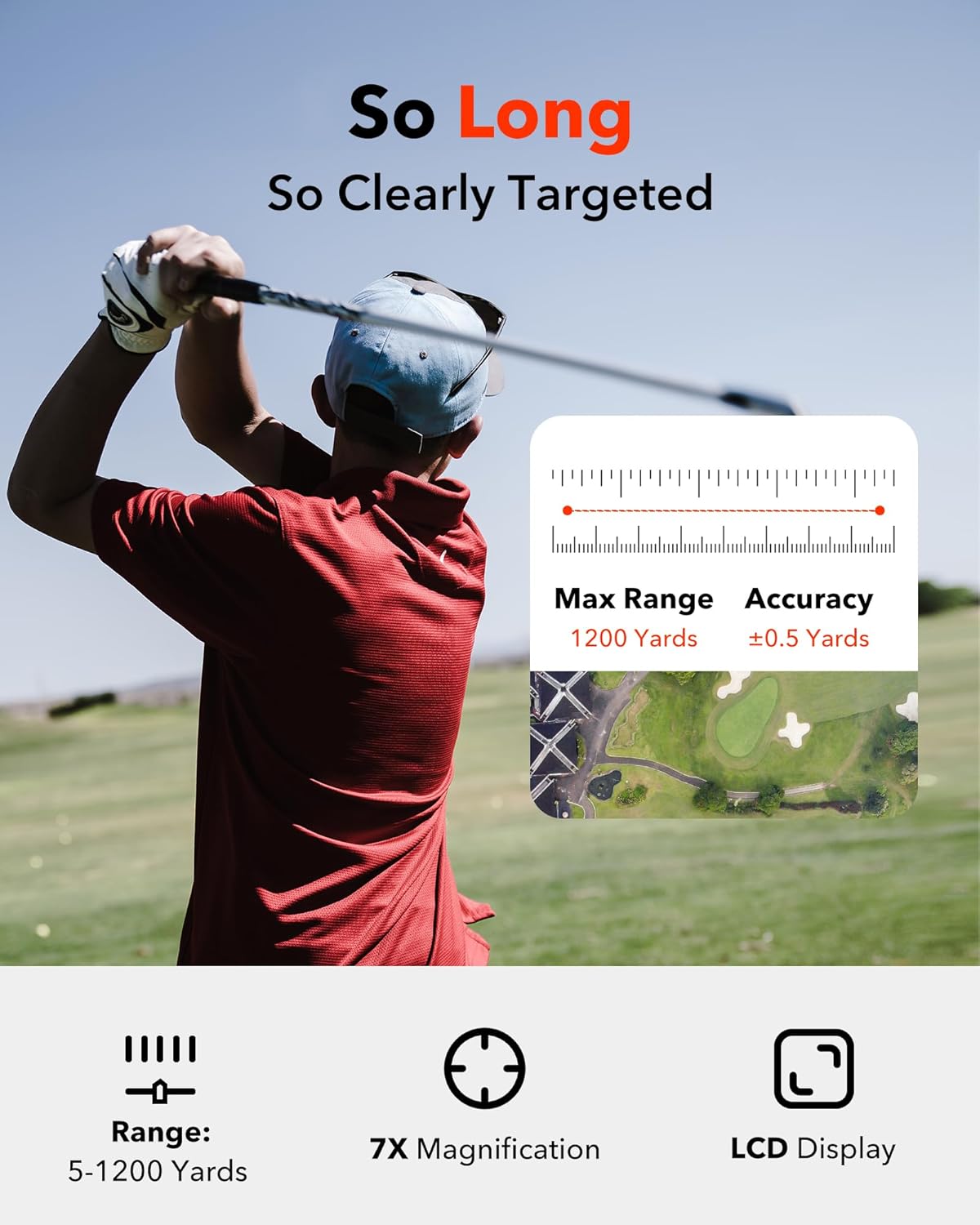 REDTIGER Golf Rangefinder 1200Y with Slope