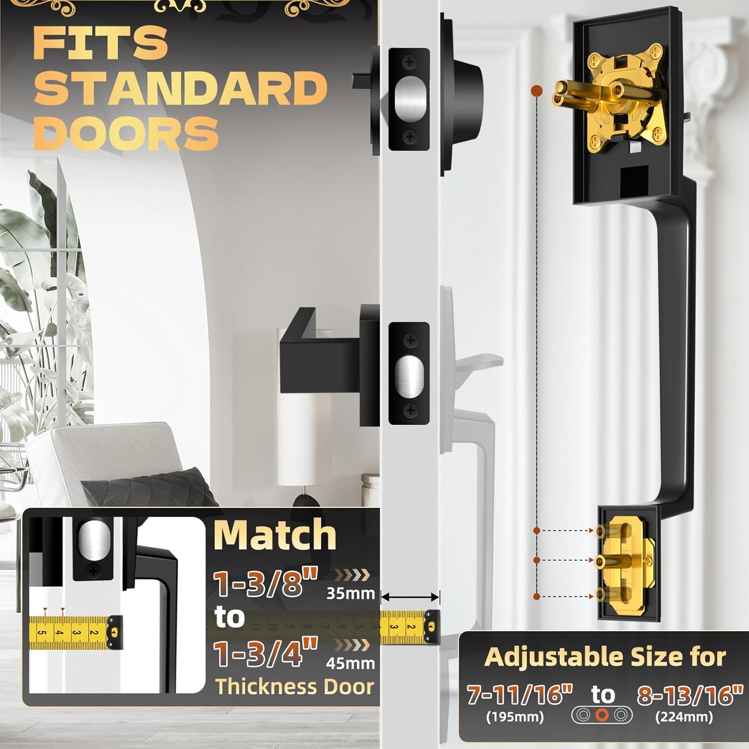 Azdele Front Door Handle and Deadbolt Set Front Door Lock Set