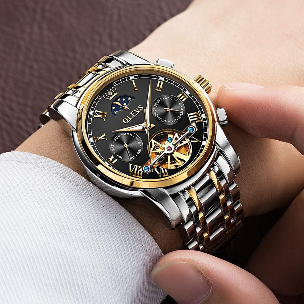 OLEVS Mens Automatic Watches Skeleton Mechanical