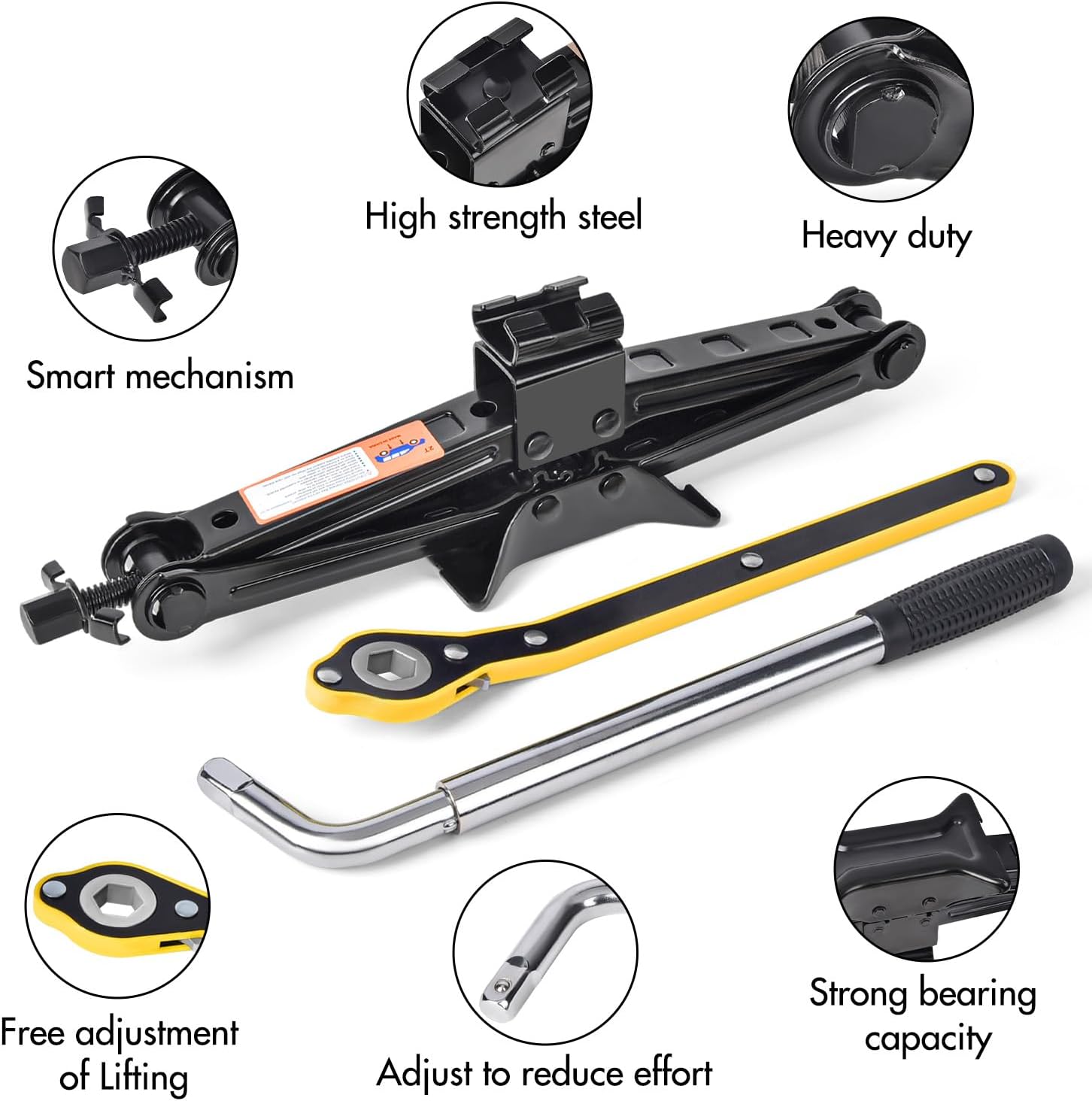 Car Jack Kit Scissor Jack for Car Tire Changing Kit