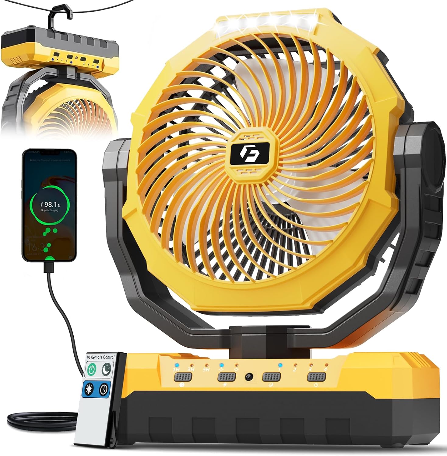 FRIZCOL 3-in-1 Camping Fan Rechargeable