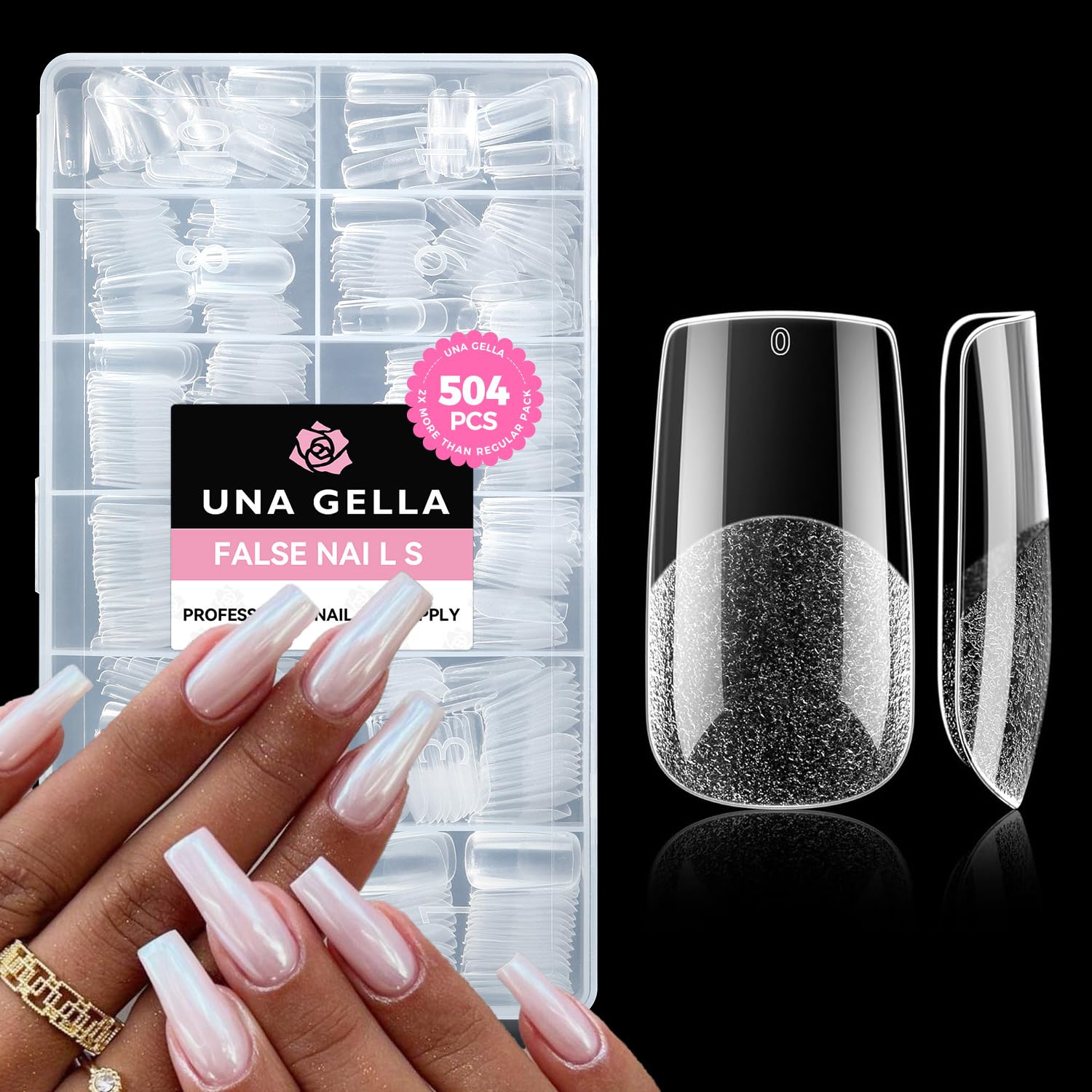 UNA GELLA Almond Gel Nail Tips