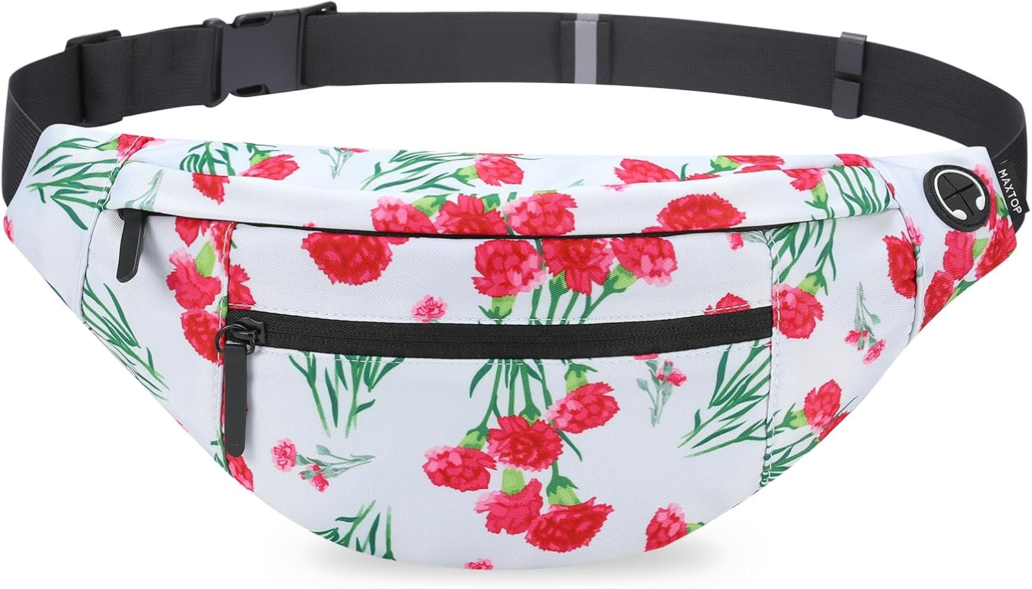 MAXTOP Large Crossbody Fanny Pack with 4-Zipper Pockets