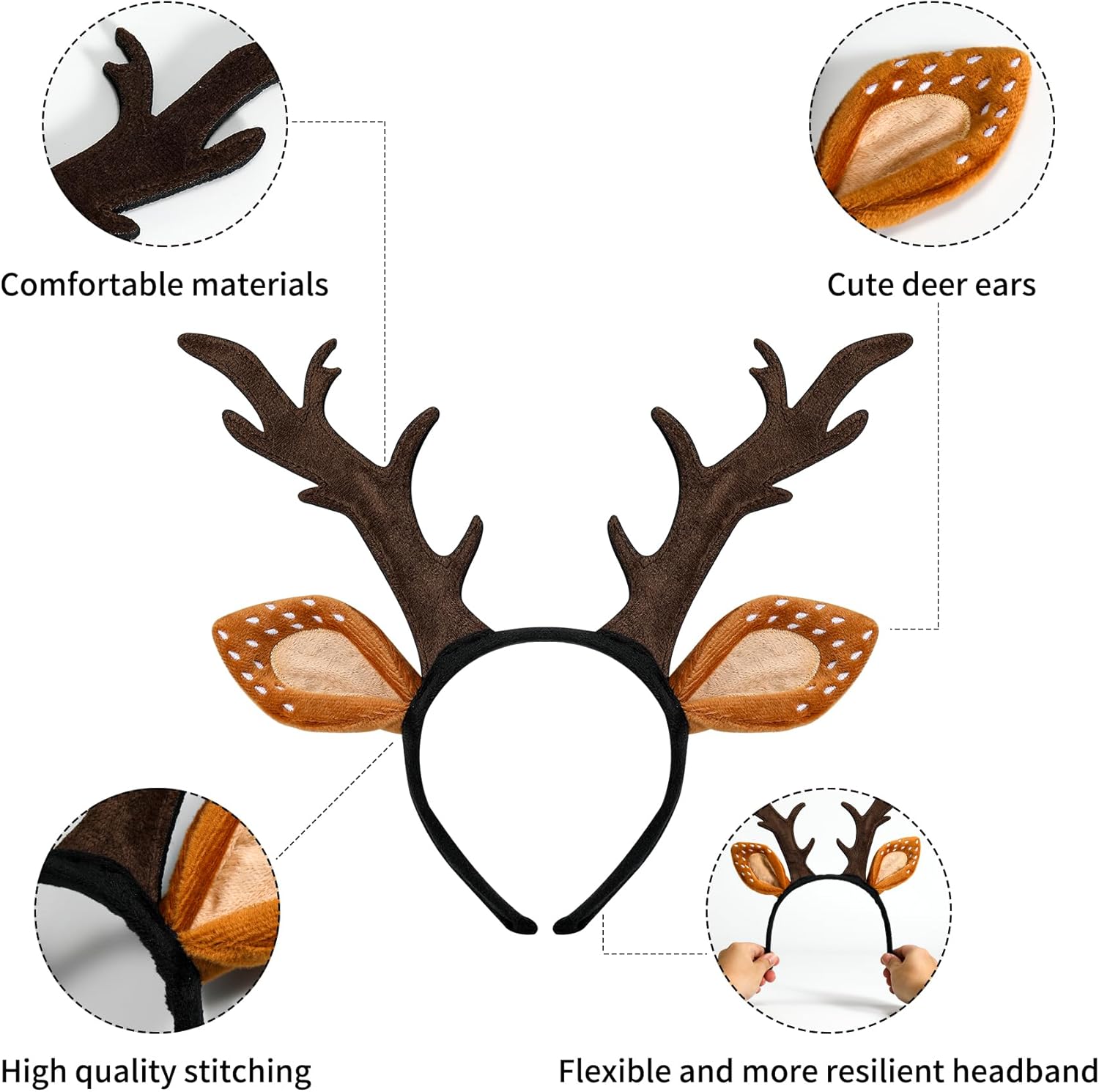Deer Antlers Headband Deer Costume for Women