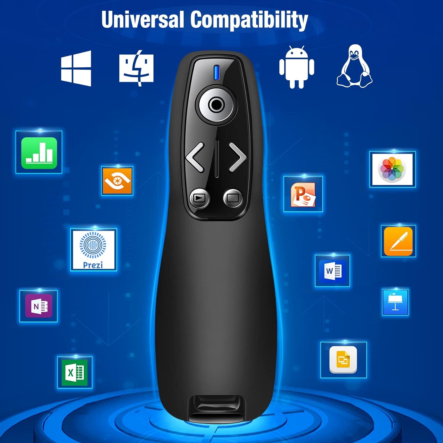 Wireless Presentation Clicker with Volume Control