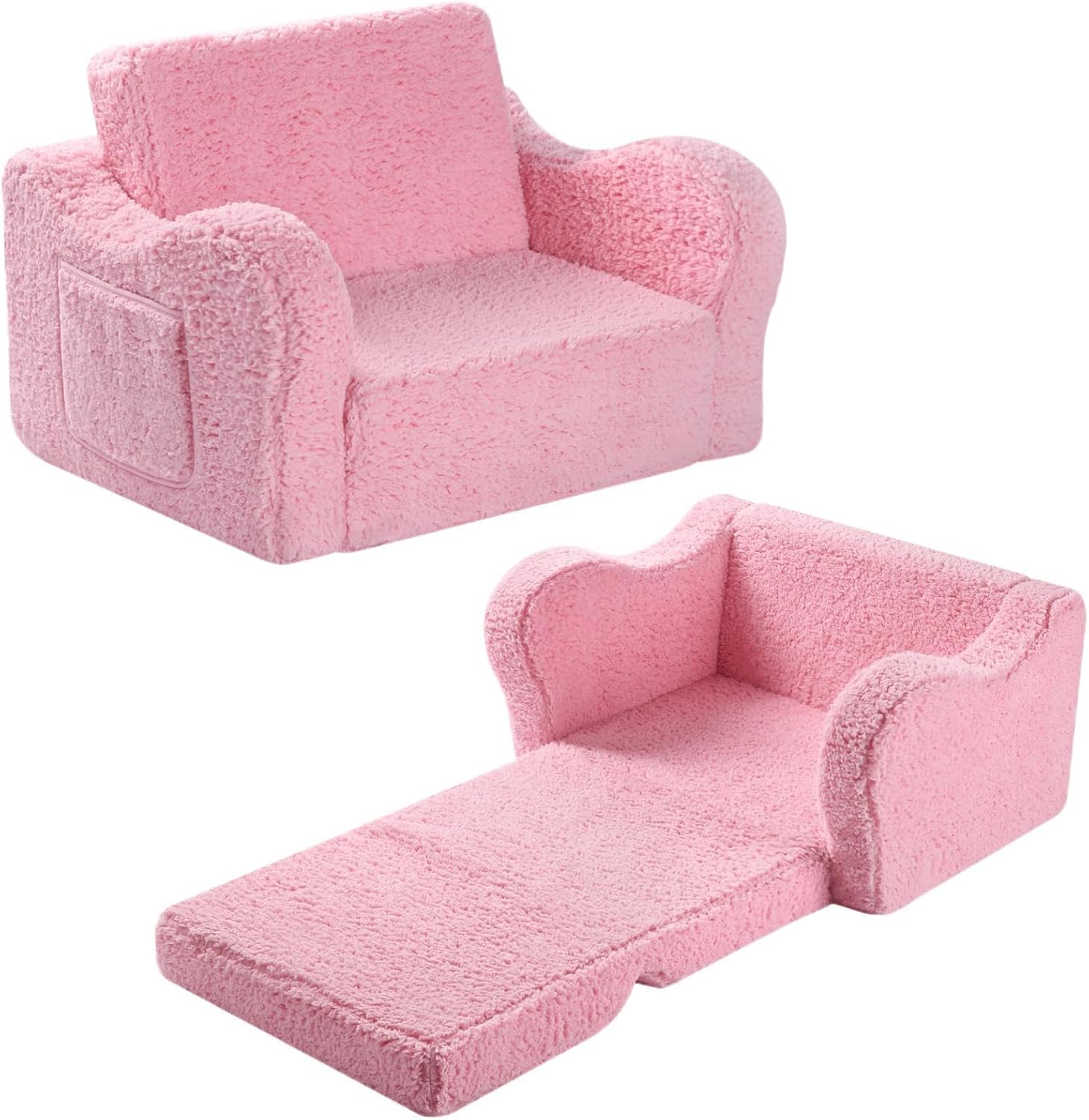 Kids Chairs for Toddle Soft Sherpa Couch Fold Out