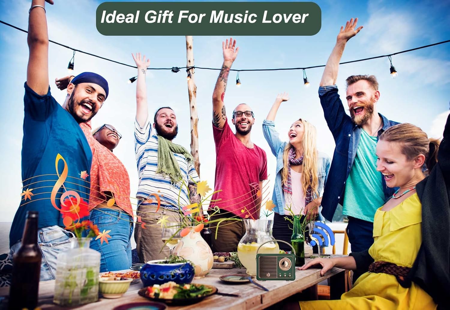 Dosmix Retro Bluetooth Speaker Vintage Decor Mini Speaker