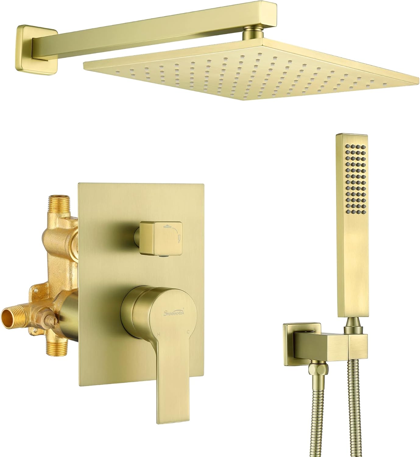 SHAMANDA Brass Rainfall Luxuly Bathroom Shower System