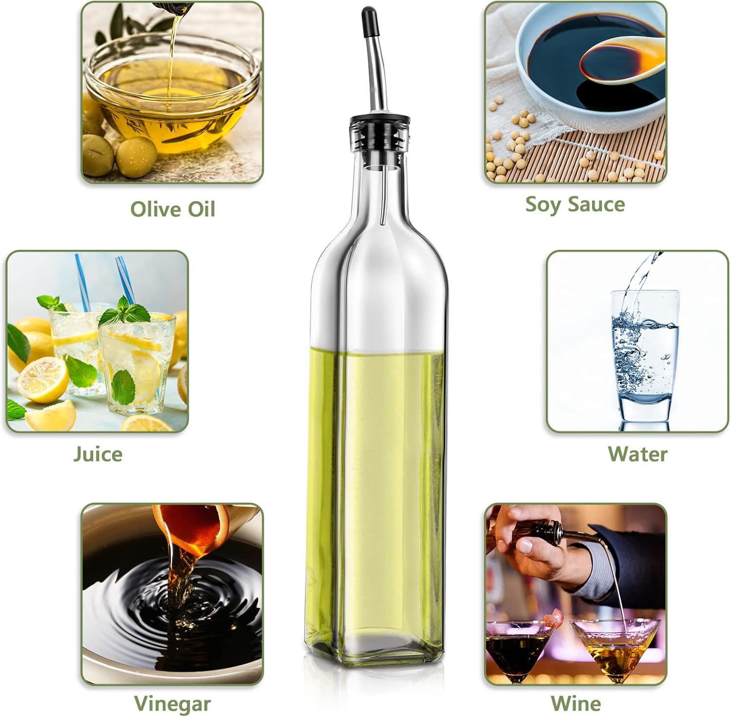 Glass Olive Oil and Vinegar Dispenser Set