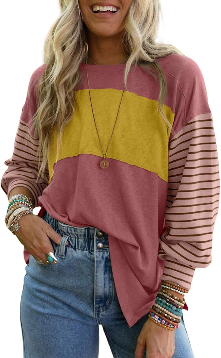 Dokotoo Oversized Color Block Women’s Top