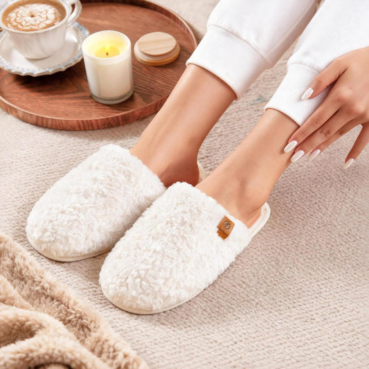 EverFoams Women's Fuzzy Slip-on Slippers