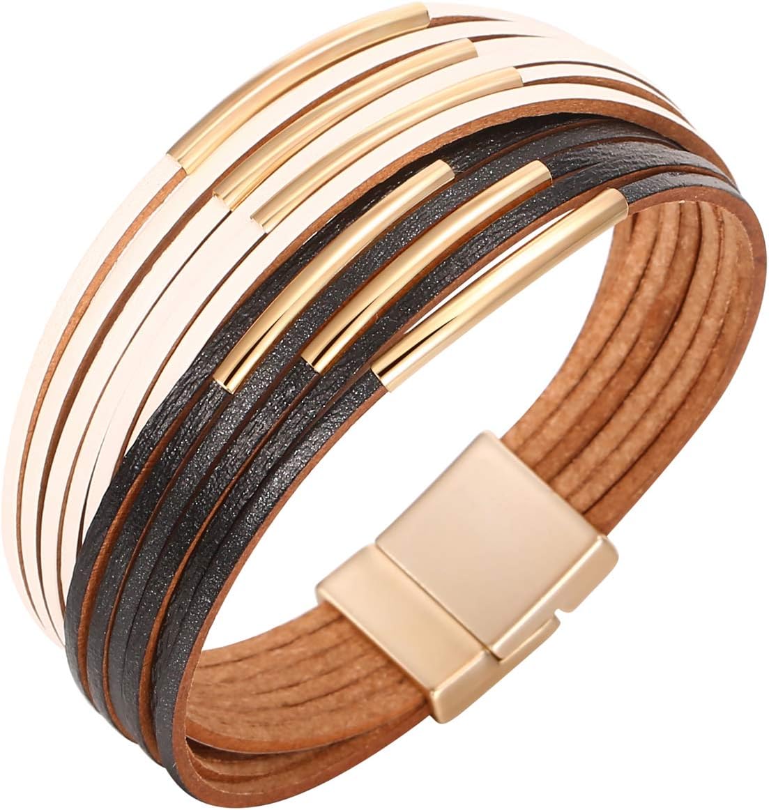 Fesciory Boho Leather Wrap Bracelet Women