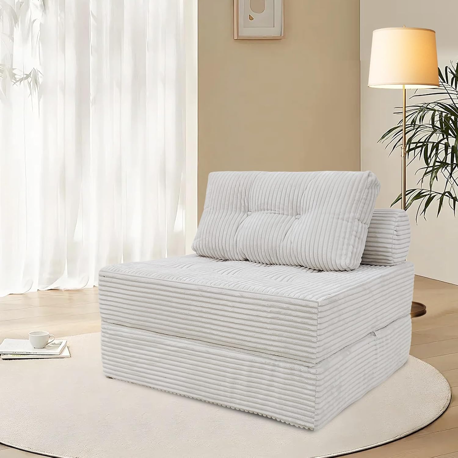 ANONER Folding Sleeper Chair Sofa Bed Lazy Couch