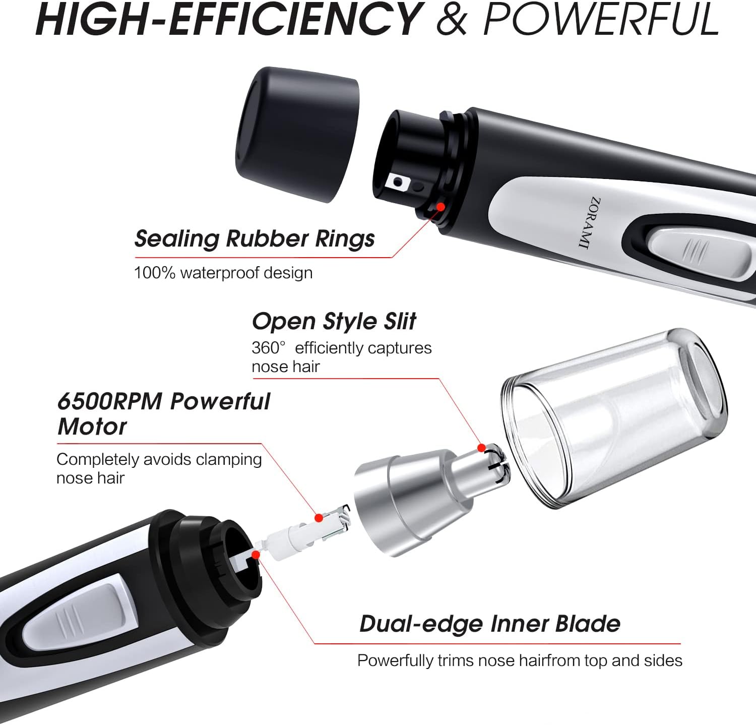 Ear & Nose Hair Trimmer, Painless Waterproof