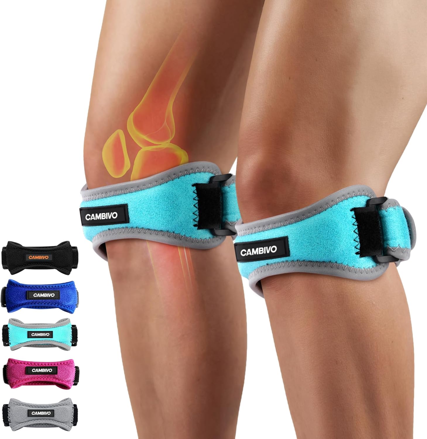 CAMBIVO 2 Pack Knee Braces for Women and Men