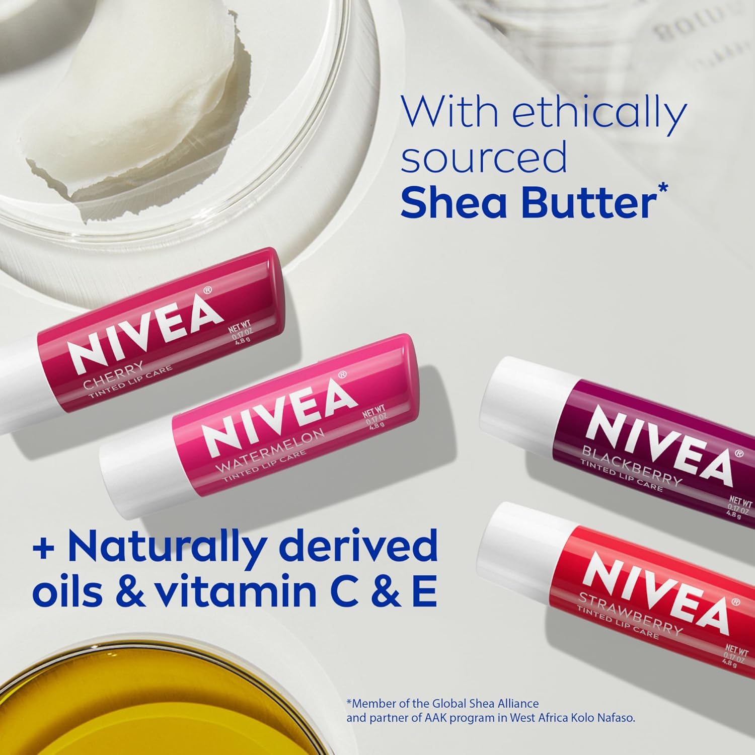 NIVEA Lip Care Fruity Tinted Lip Balm Variety Pack