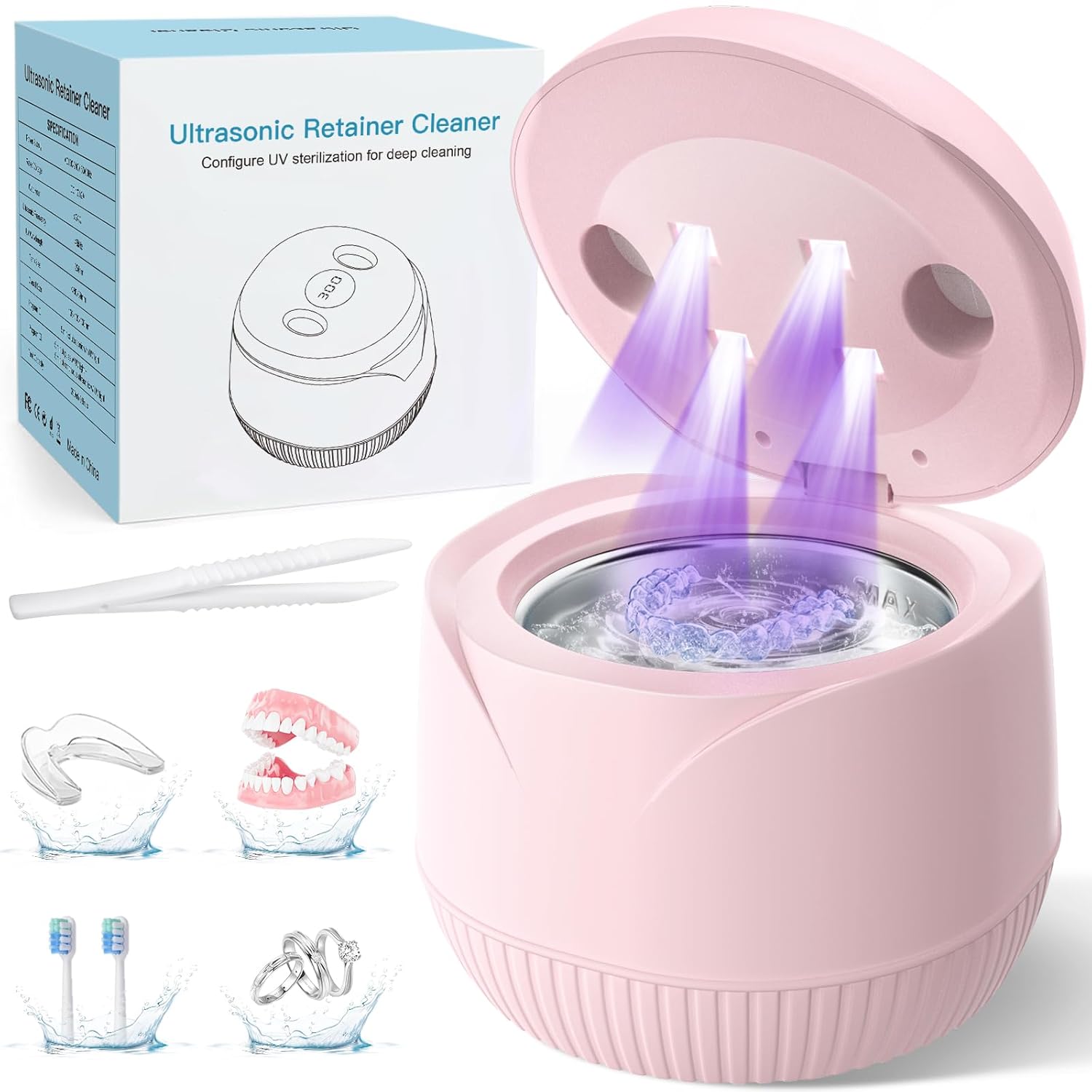 Ultrasonic Retainer Cleaner Machine Dental Cleaning Pod
