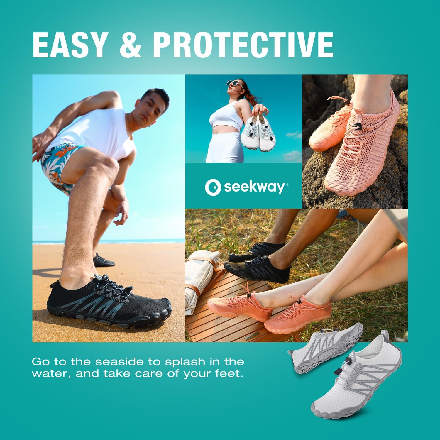 SEEKWAY Water Shoes, Quick-Dry Aqua Socks for Beach