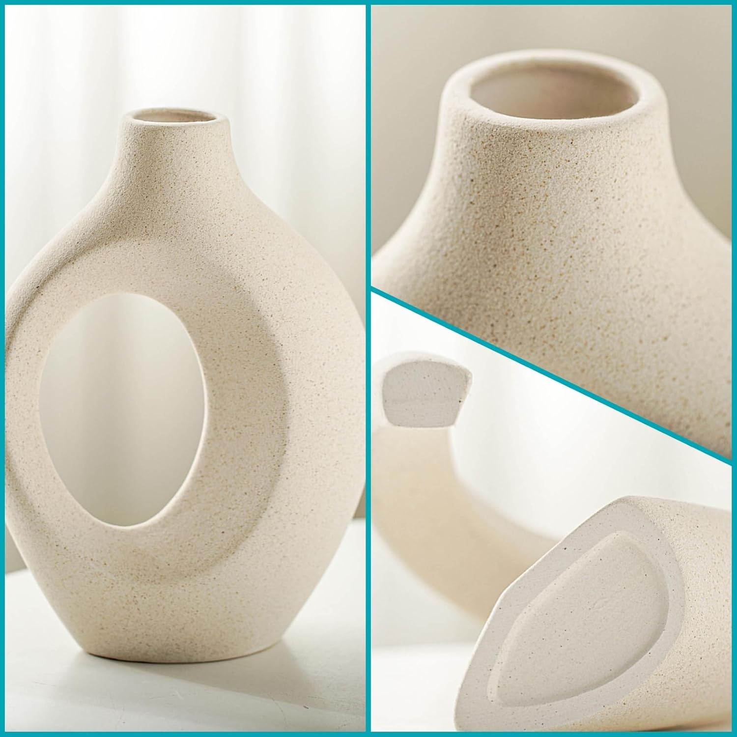 Snuggle Hollow Ceramic Vase Setfor Home Decor