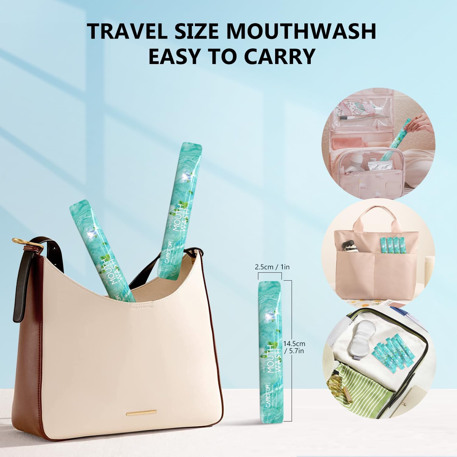 Travel Mouthwash Packets Fresh Mint