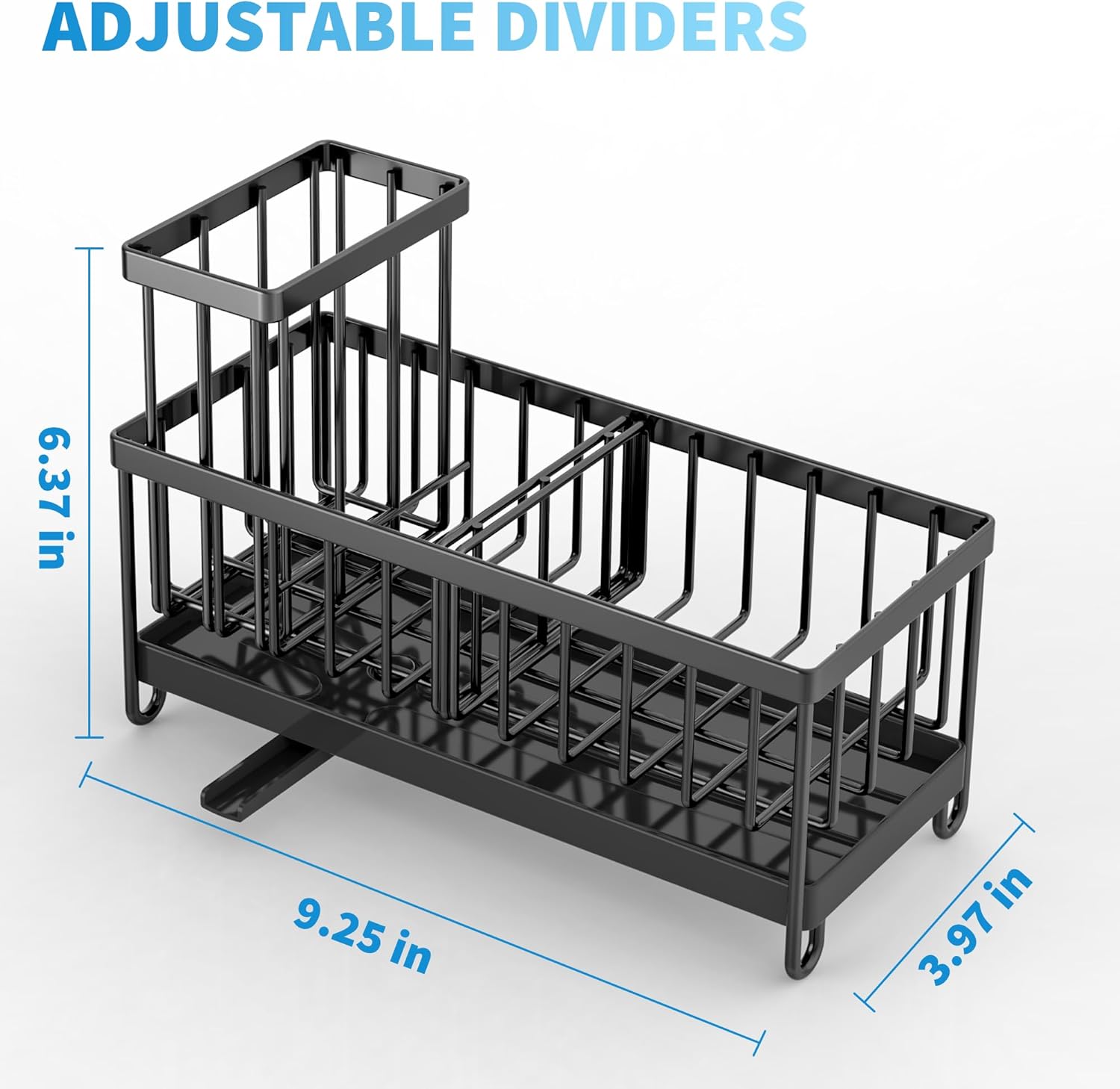 Cisily Black Sponge Holder for Kitchen Sink