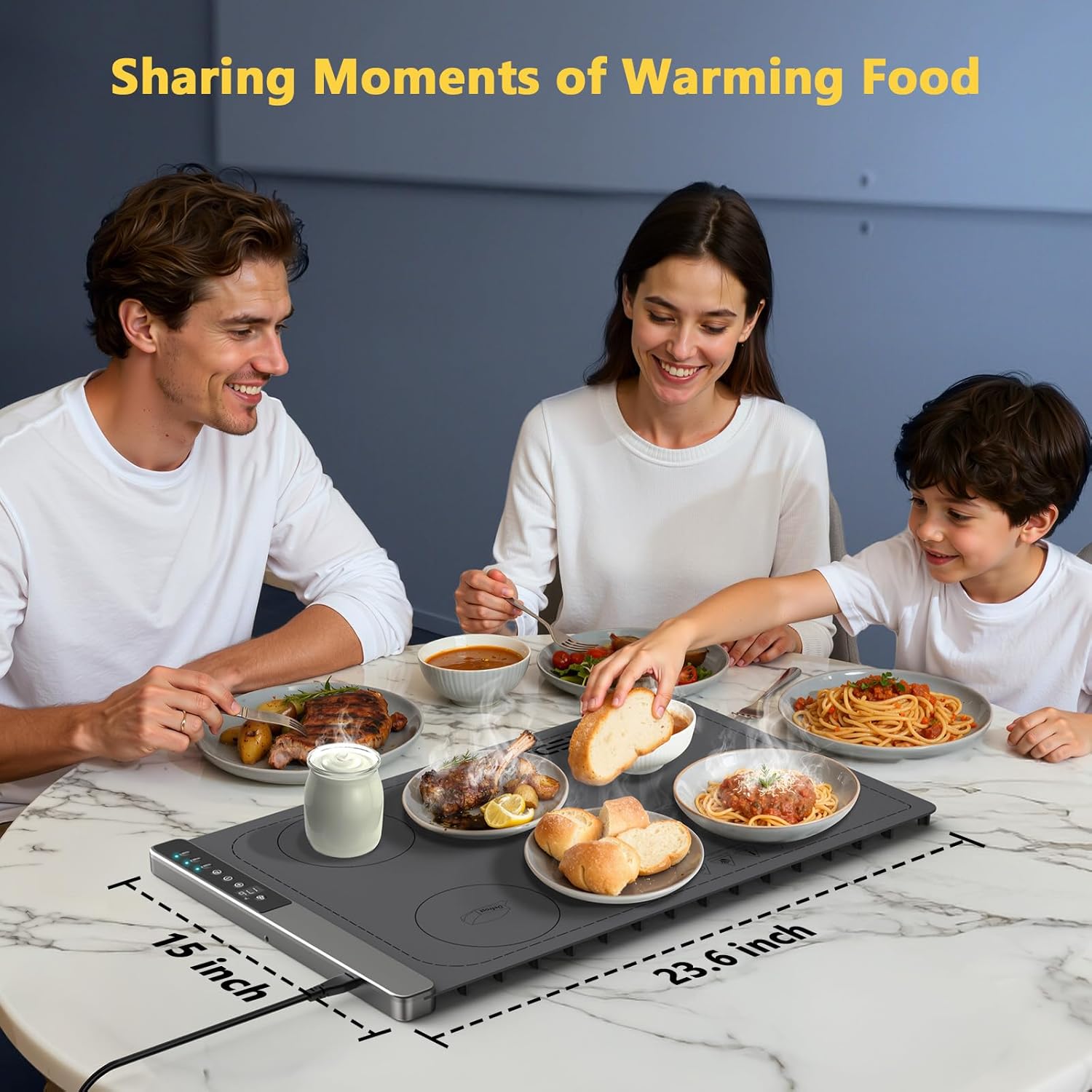 Food Warming Mat with 3-Zone Heating Mode