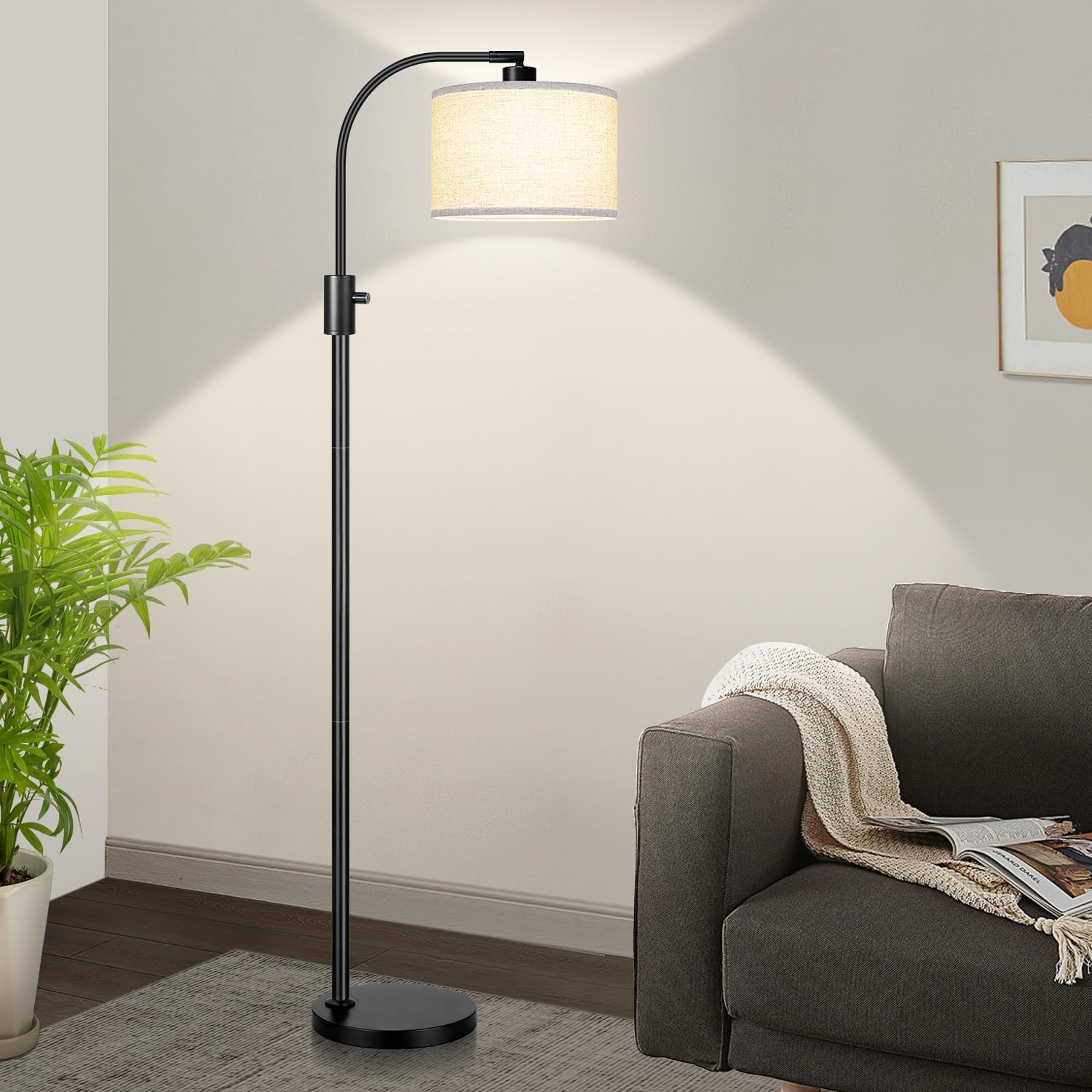 Nintiue Upgraded Modern Arc Dimmable Tall Standing Floor Lamp
