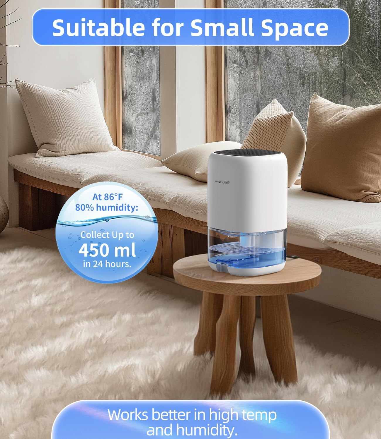 TABYIK 35oz Small Quiet Dehumidifier for Room