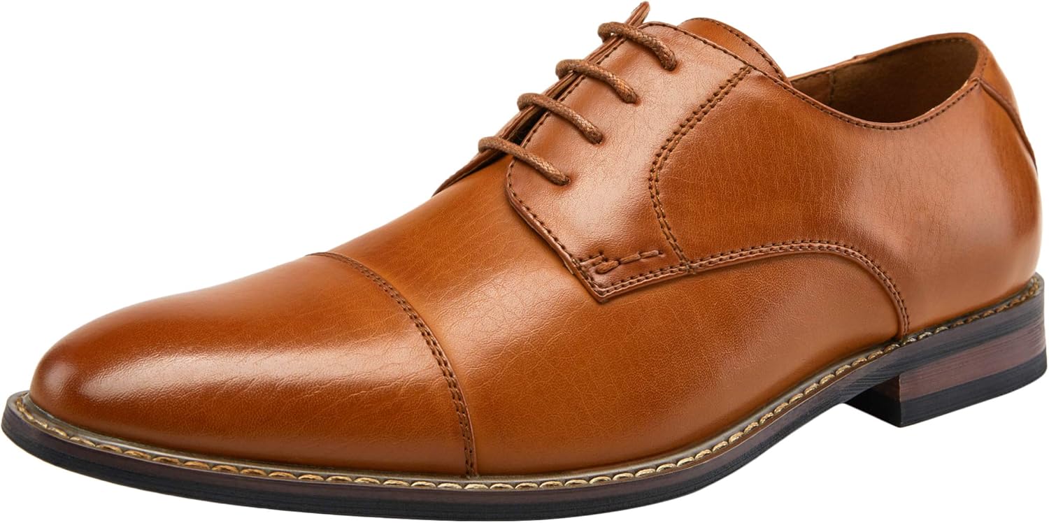 Jousen Men's Dress Cap Toe Shoes