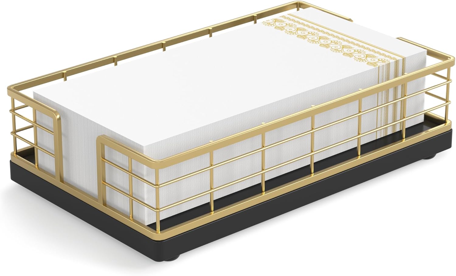 Wican Napkin Holder for Table Bamboo Iron Standing