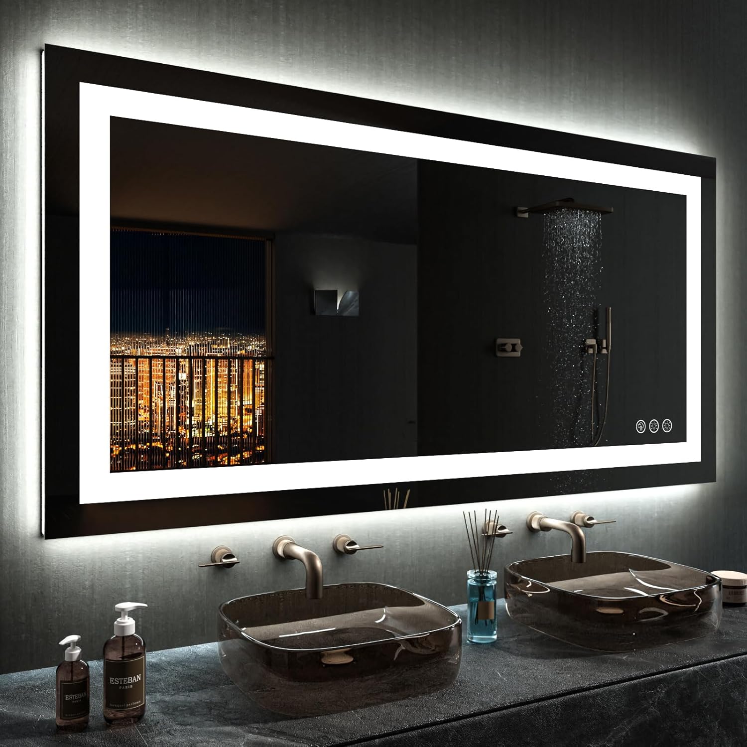 LOAAO 24X32 LED Bathroom Mirror with Lights