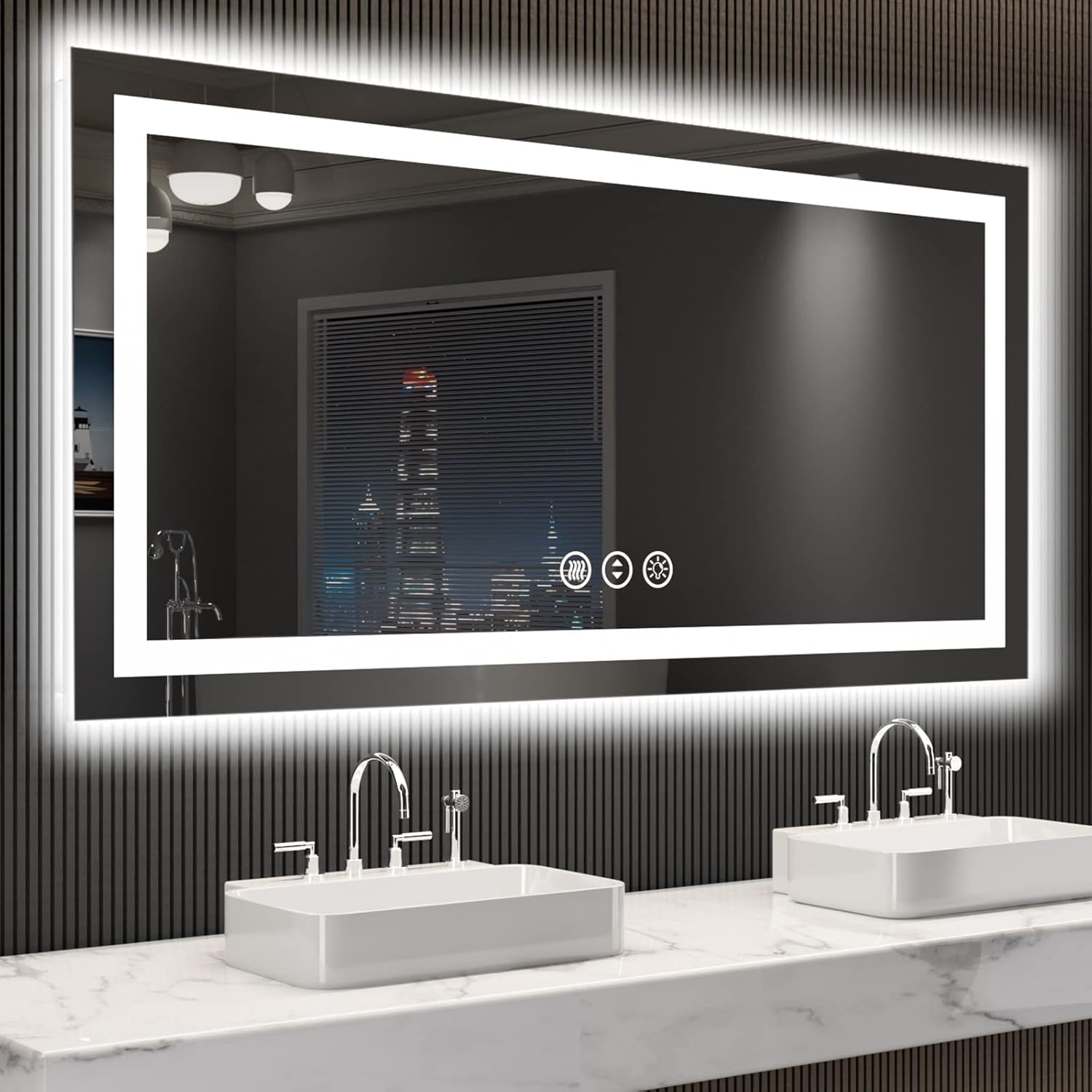 LOAAO 24X32 LED Bathroom Mirror with Lights