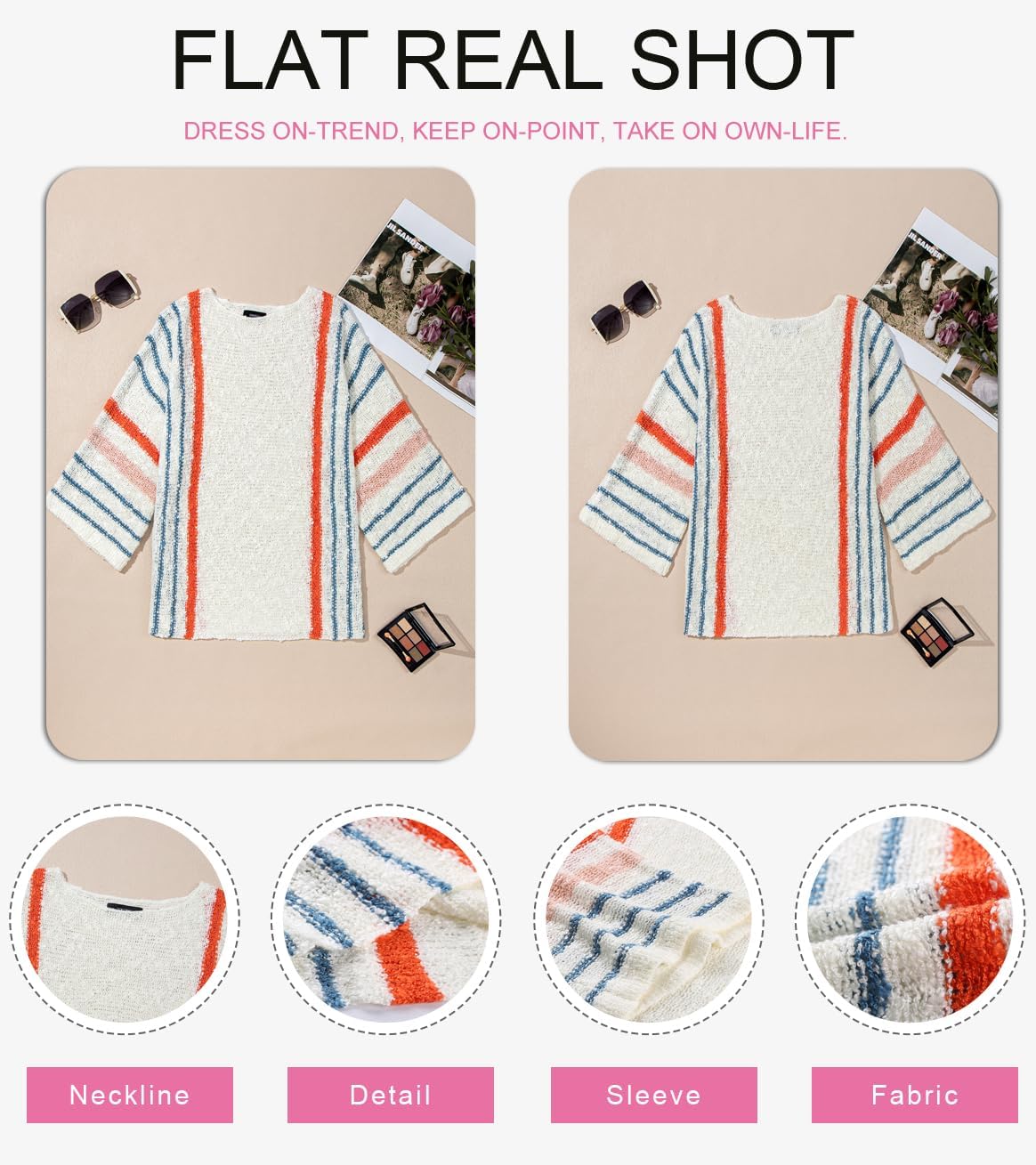 Dokotoo Womens Fall Casual Crewneck Sweaters