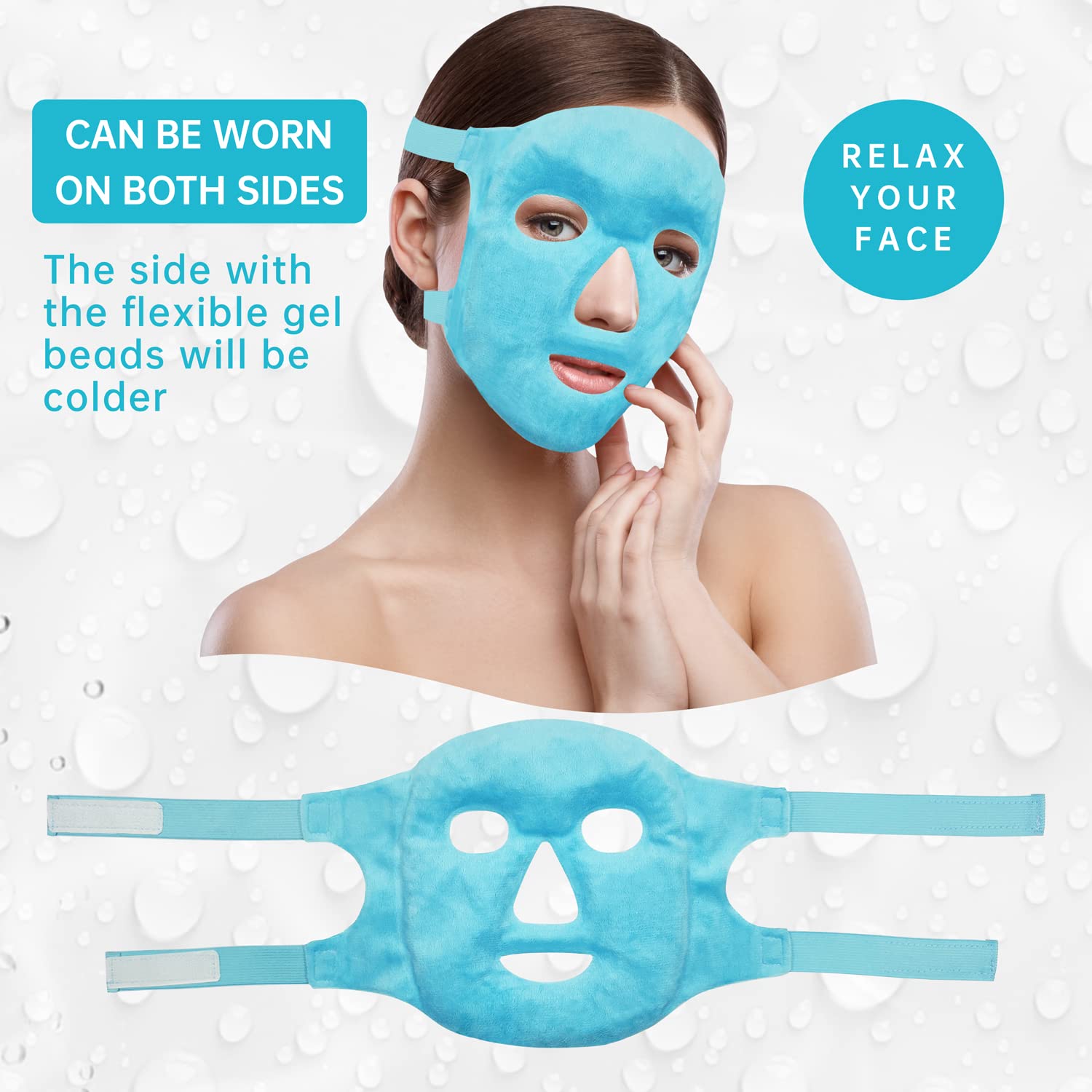 ZNÖCUETÖD Cold Face Eye Mask Ice Pack Reduce Facial Puff