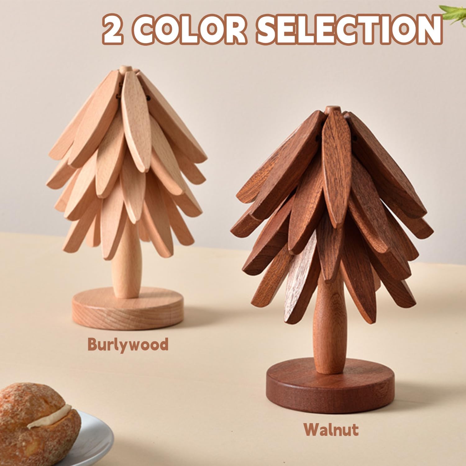 Wooden Trivets for Hot Dishes Tree Shape Trivet Set