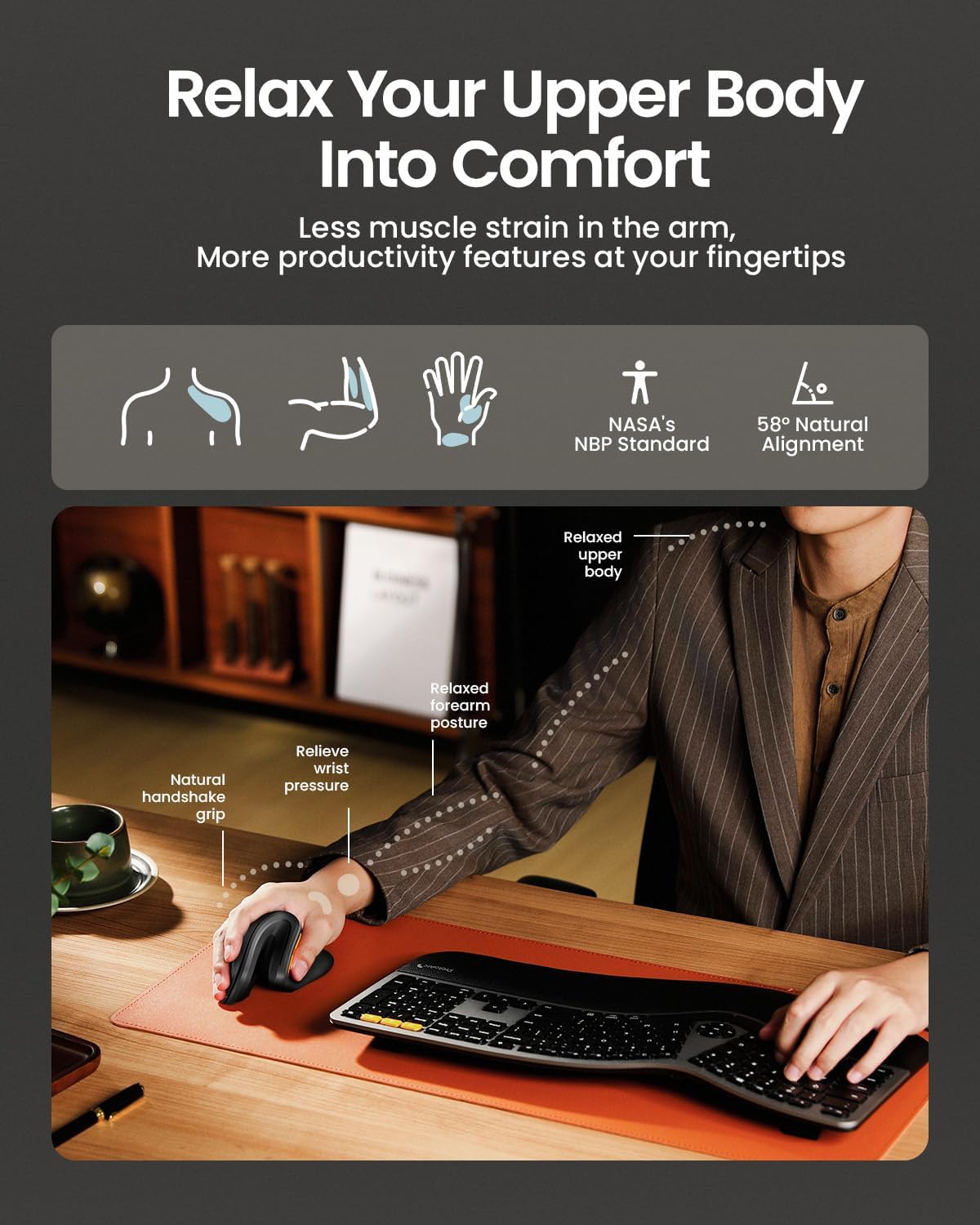 ProtoArc Wireless Ergonomic Vertical Mouse