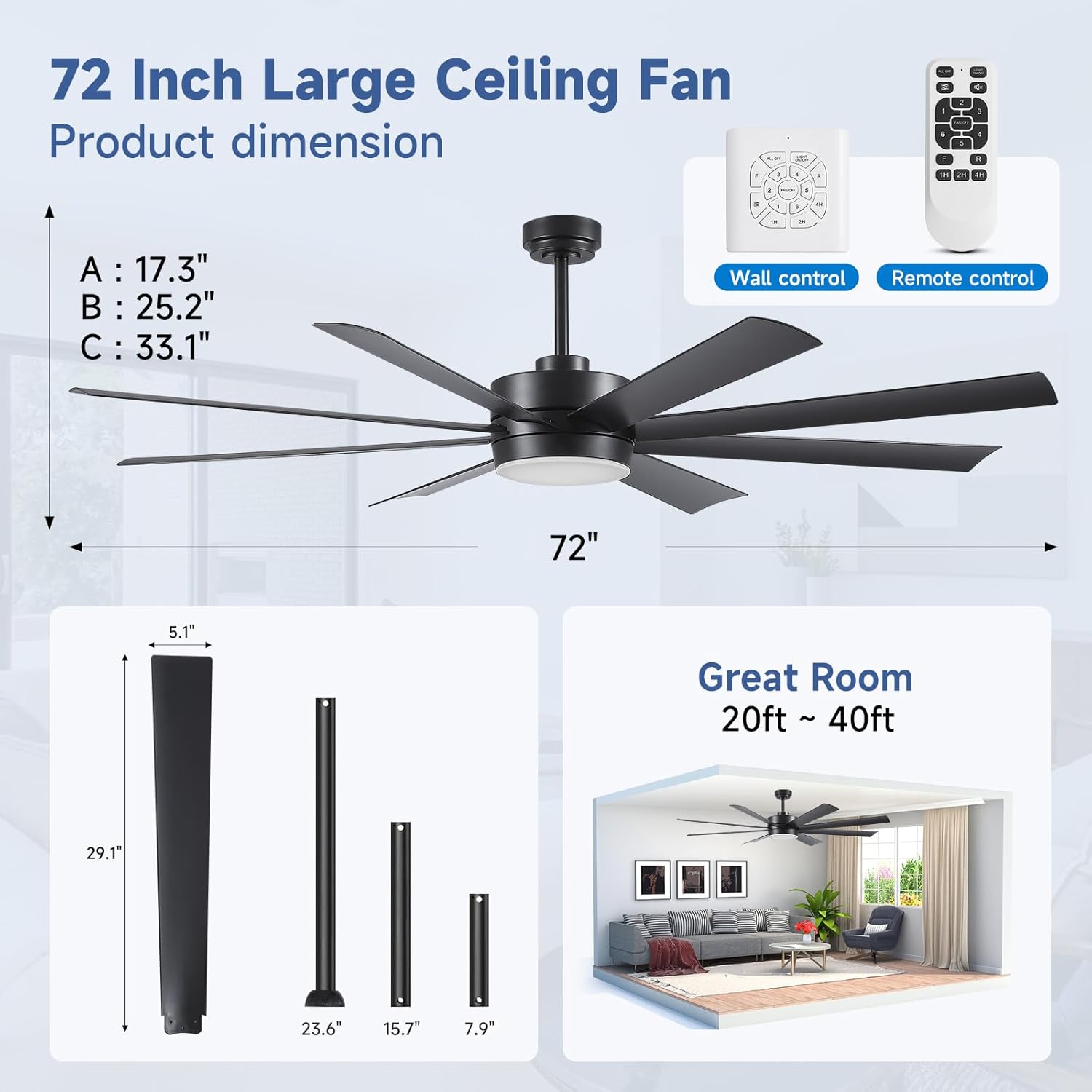 Ceiling Fans with Lights and Remote
