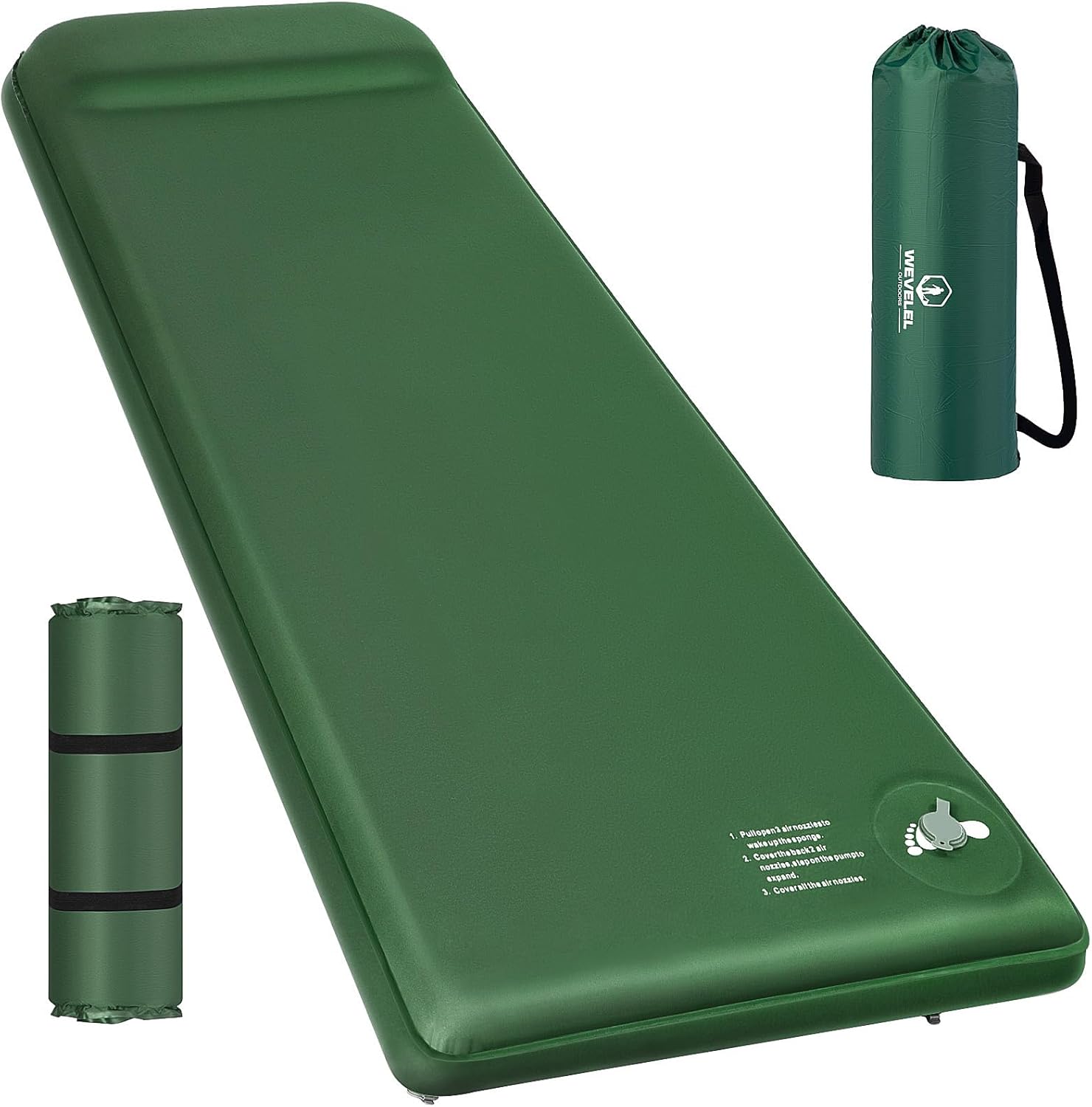 Memory Foam Camping Pad Sleeping Mat with Pillow