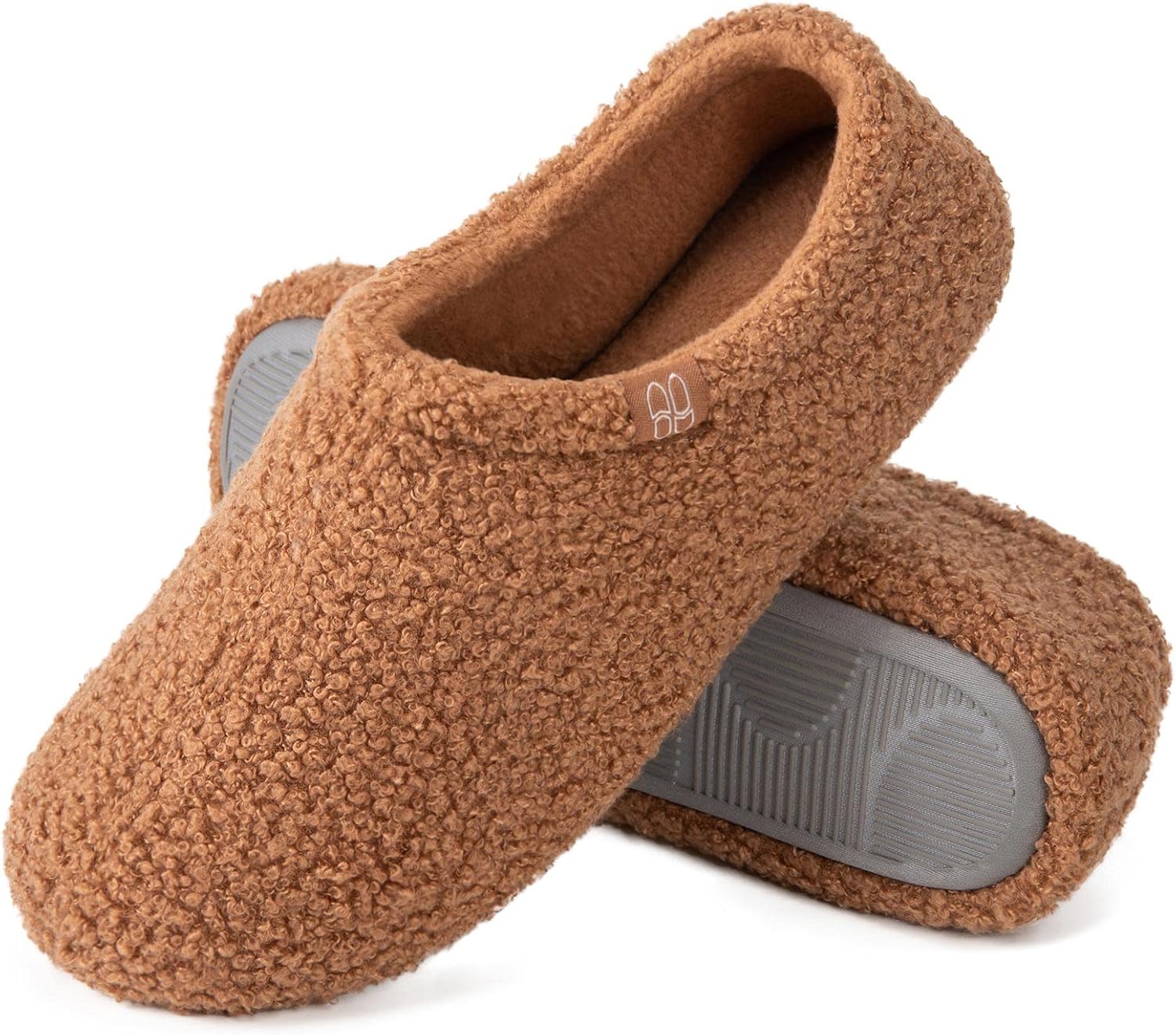 HomeTop Women's Fuzzy Curly Fur Foam Slippers