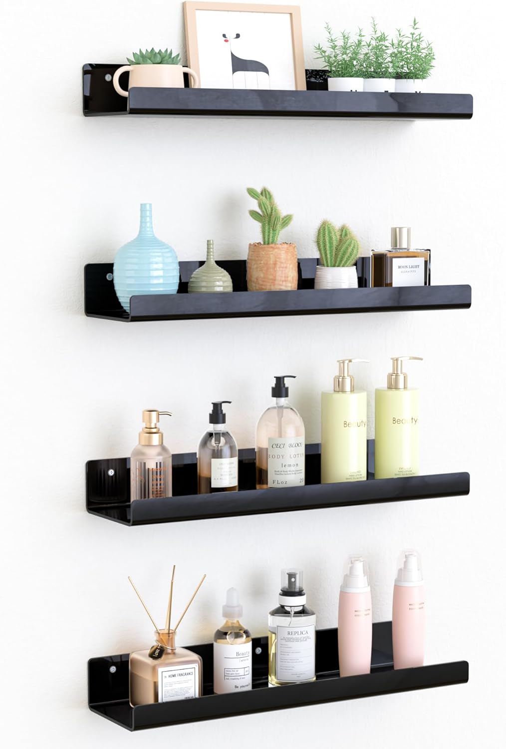 Upsimples Acrylic Shelves for Bathroom Storage