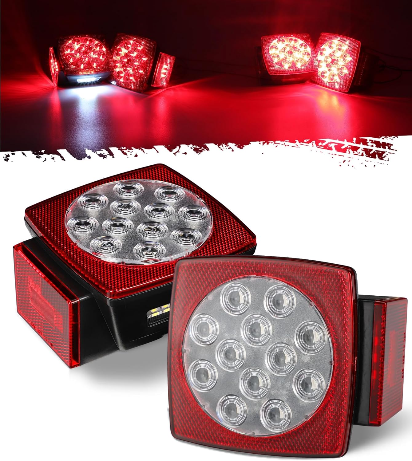 Partsam 12V Submersible LED Trailer Lights
