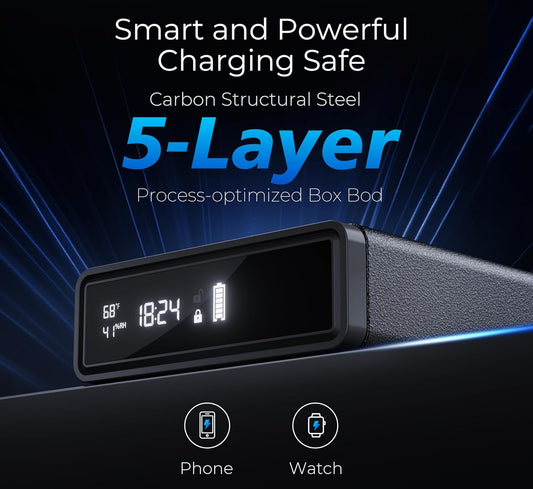 Smart Biometric Safe with Wireless Charging for Phone